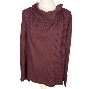 Free People Women's Juicy Long Sleeve Split Back Top Date Night Purple Size S